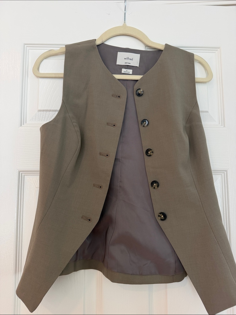 Wilfred Brown Sleeveless Tailored Vest
